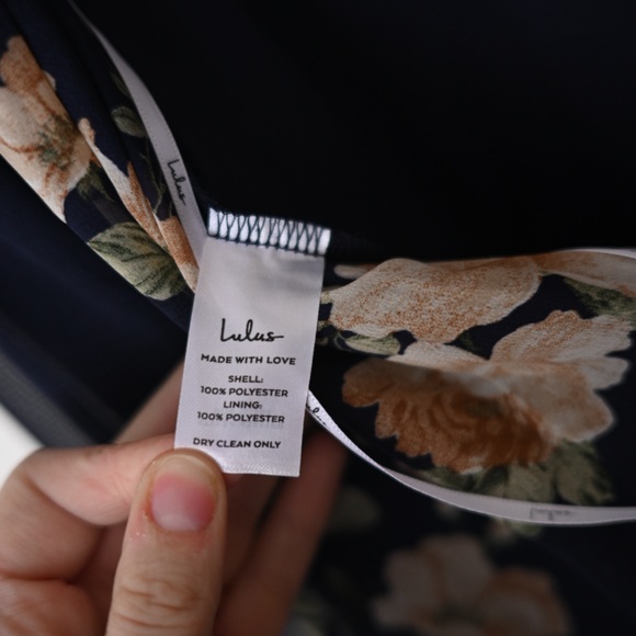 Lulus Heavenly Hues Navy Blue Floral Print Maxi Event Dress - Womens Medium- 6/8 - Picture 13 of 14